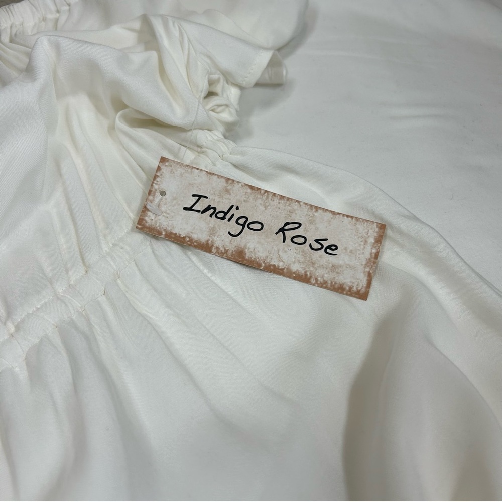Indigo Rose Off White Boho Elastic Waist Pull On Off Shoulders Romantic Dress XL - Picture 13 of 13
